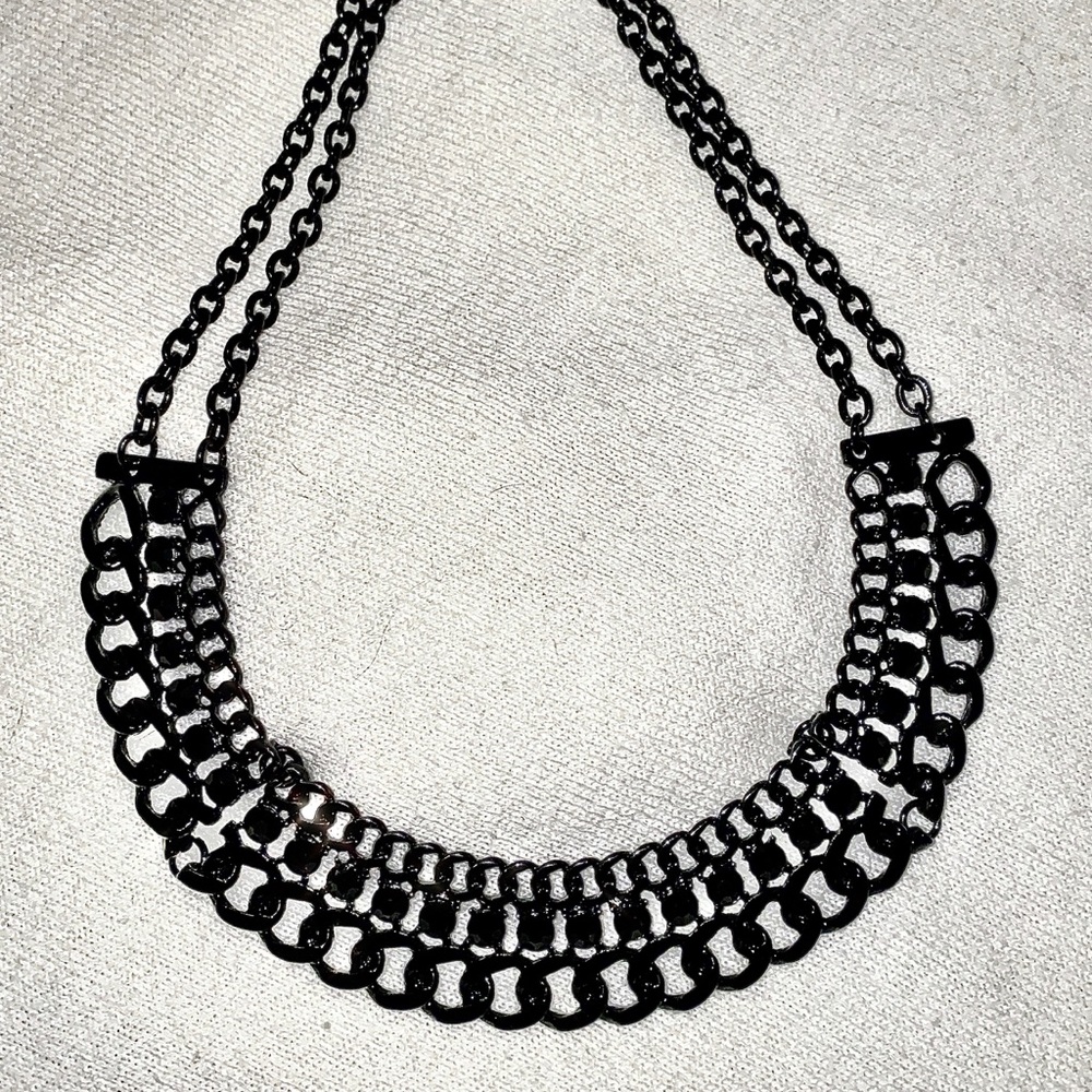 BLACK collar statement necklace